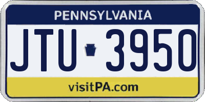 PA license plate JTU3950