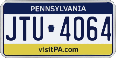 PA license plate JTU4064
