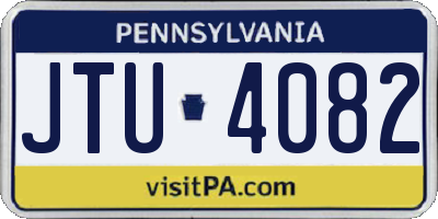PA license plate JTU4082