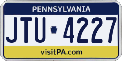 PA license plate JTU4227