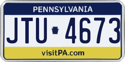 PA license plate JTU4673
