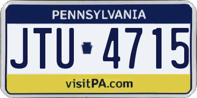 PA license plate JTU4715