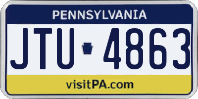 PA license plate JTU4863