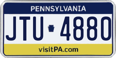 PA license plate JTU4880