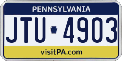PA license plate JTU4903
