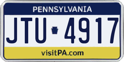 PA license plate JTU4917