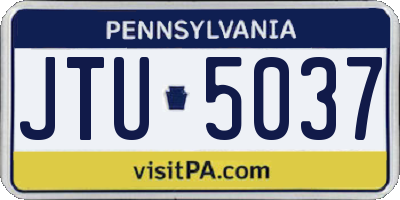 PA license plate JTU5037