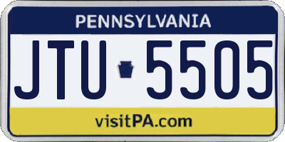 PA license plate JTU5505