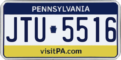 PA license plate JTU5516