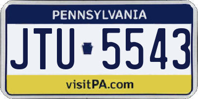 PA license plate JTU5543
