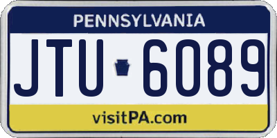 PA license plate JTU6089