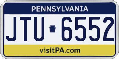 PA license plate JTU6552