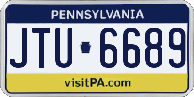 PA license plate JTU6689