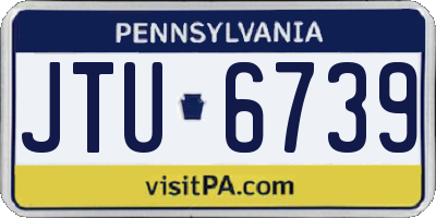 PA license plate JTU6739