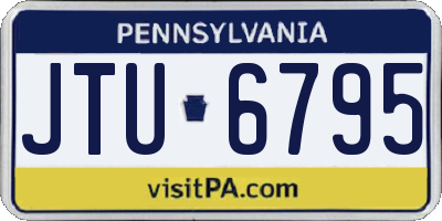 PA license plate JTU6795