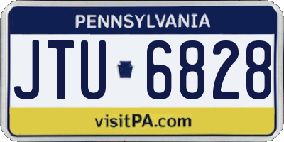 PA license plate JTU6828