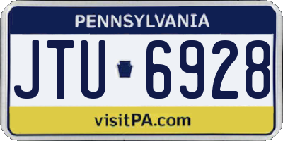 PA license plate JTU6928