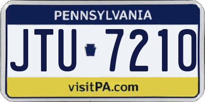 PA license plate JTU7210