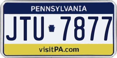 PA license plate JTU7877