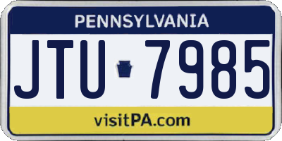 PA license plate JTU7985