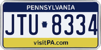 PA license plate JTU8334