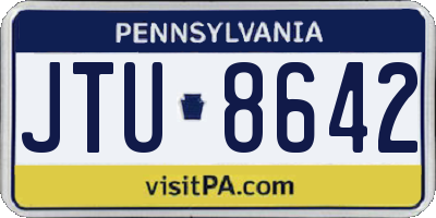 PA license plate JTU8642