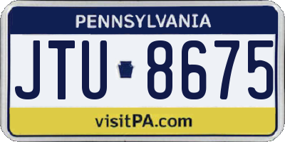 PA license plate JTU8675