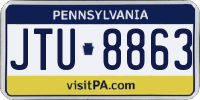 PA license plate JTU8863