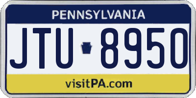 PA license plate JTU8950