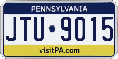 PA license plate JTU9015