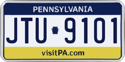 PA license plate JTU9101