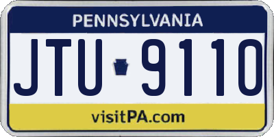 PA license plate JTU9110