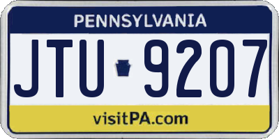 PA license plate JTU9207