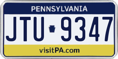 PA license plate JTU9347
