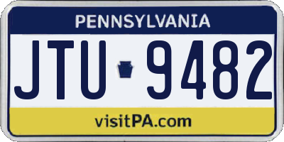 PA license plate JTU9482