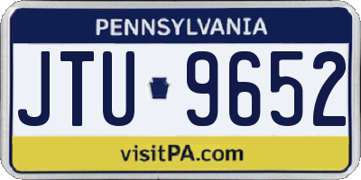 PA license plate JTU9652