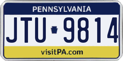 PA license plate JTU9814