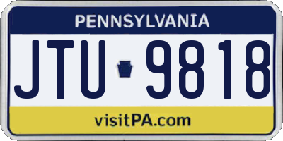 PA license plate JTU9818