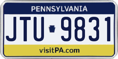 PA license plate JTU9831