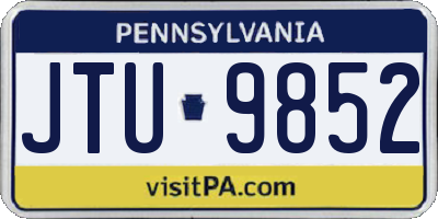 PA license plate JTU9852