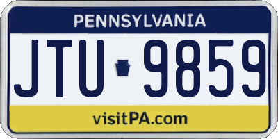 PA license plate JTU9859