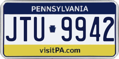 PA license plate JTU9942