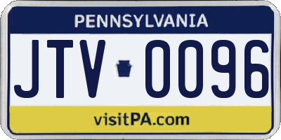 PA license plate JTV0096