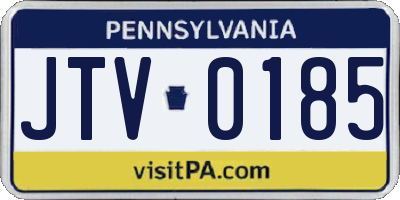 PA license plate JTV0185
