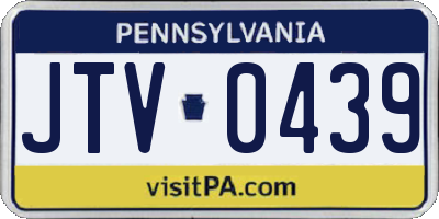 PA license plate JTV0439