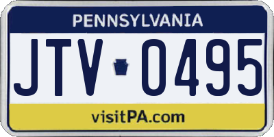PA license plate JTV0495