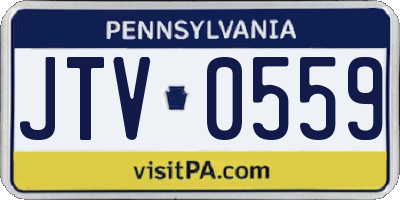 PA license plate JTV0559