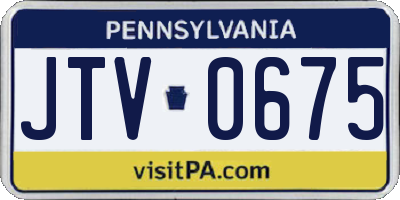 PA license plate JTV0675