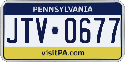 PA license plate JTV0677