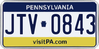 PA license plate JTV0843